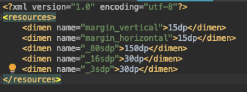 dimens xml