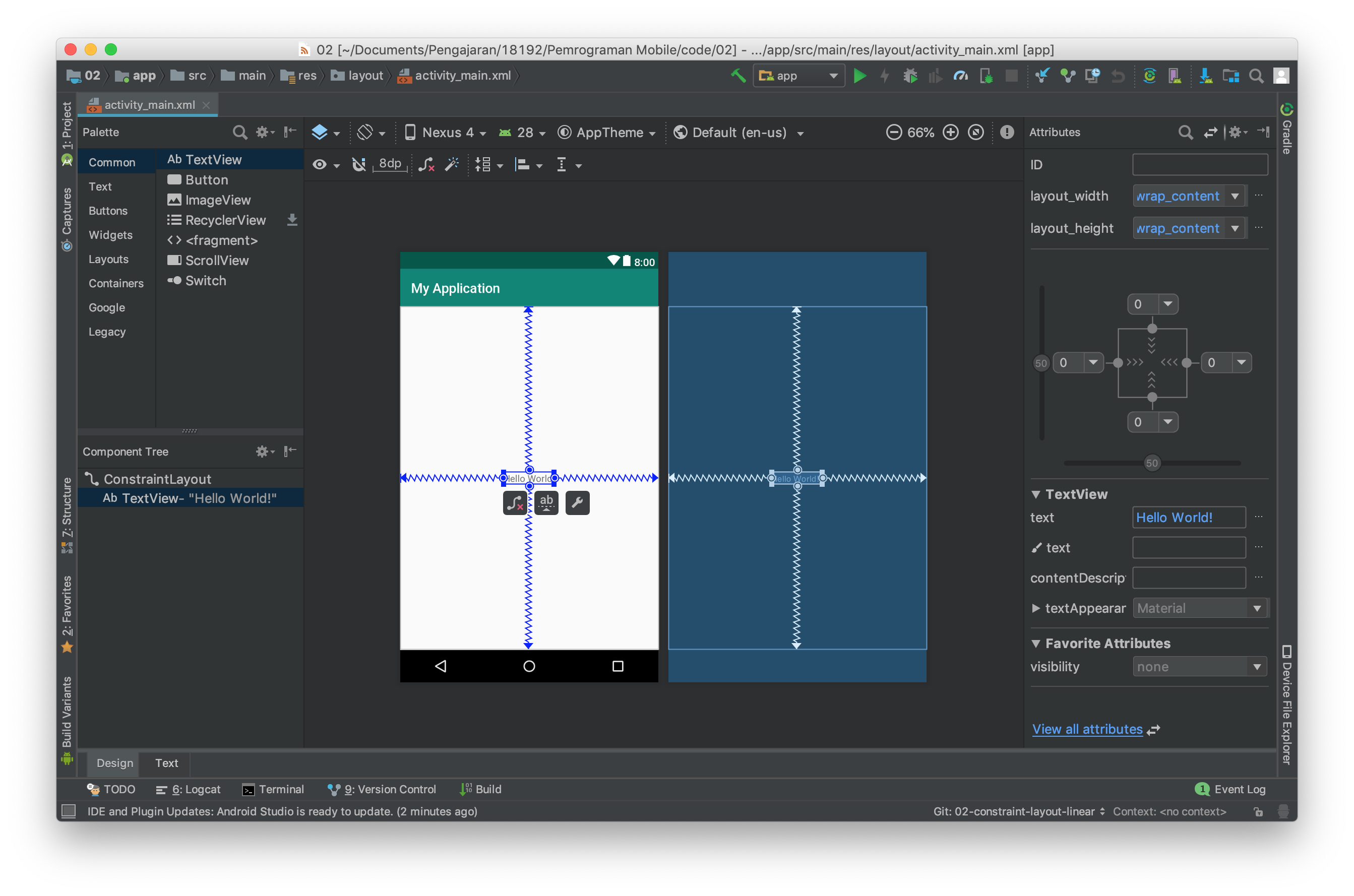 Constraint Layout visibility. Constraint Layout 2020.